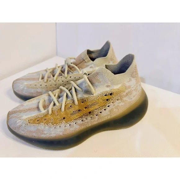 adidas gazelle silver green womens Adidas Yeezy Boost Alien 380 Pepper Light Gray Brown Lace Up Sneakers  Pre-Owned